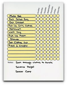 Dry Erase Board Chore Chart