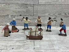 VTG Safari Ltd Jamestown Settlers 2” Action Figures John Smith Ship (Lot Of 7)