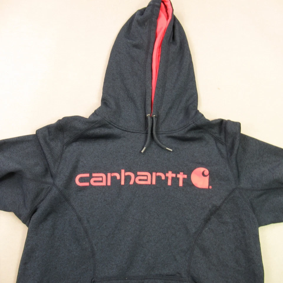Carhartt Sudadera con Capucha Mujer Grande Manga Larga Pullover Informal Bolsillos Gris Foto 3 de 4