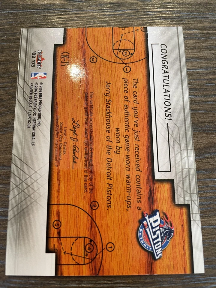 2002-03 Flair #CK-JS Jerry Stackhouse Court Kings Game Used - Image 2 of 2