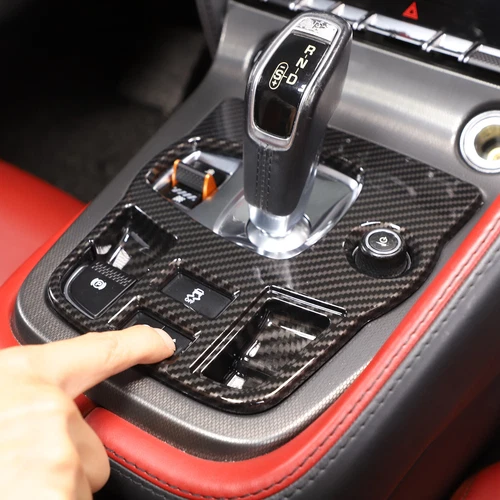 Cubierta de embellecedor de consola de tablero interior de fibra de carbono ABS para Jaguar F-TYPE 2013-2024 - Imagen 18 de 44