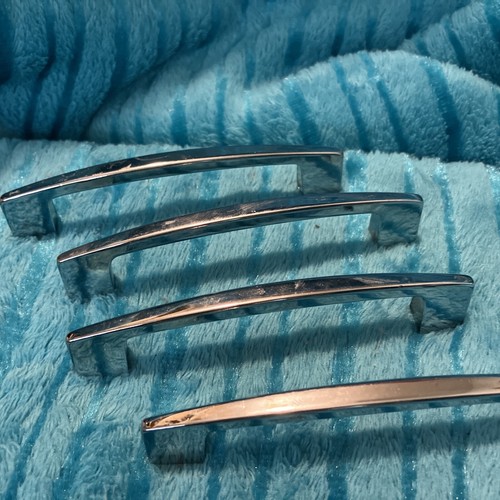 1 Vintage 50s 60s Mid Century Slim Arched Tapered Chrome Cabinet Handle Pull - Picture 2 of 11