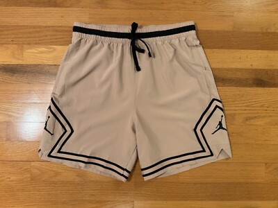 New L Nike Air Jordan Dri-Fit Sport Diamond Woven Shorts Beige