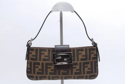 Sac à bandoulière FENDI Zucca Mamma en toile marron - Photo 1/4