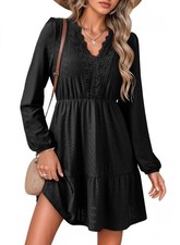 Summer Dresses for Women 2026 Resort Wear Elegant Lace Hollow Out Embroidered...