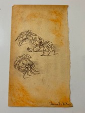 Leonardo Da Vinci Drawing on paper (Handmade) signed and stamped mixed media.