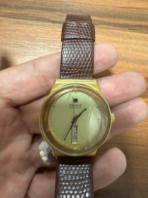 Ultra Rare Vintage Tissot Automatic  Swiss Made Gold Men s Watch Vertical Date