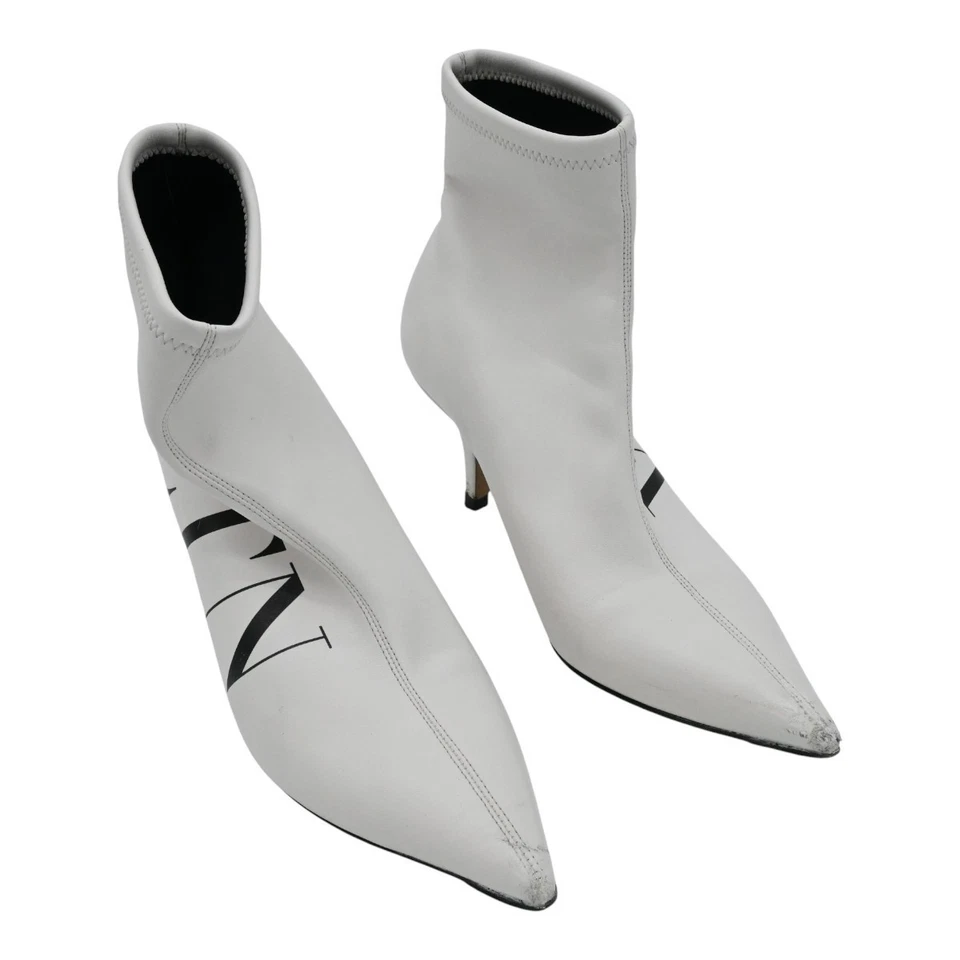 Calcetín de cuero blanco con logotipo VLTN Valentino Garavani talla 36 Foto 2 de 4