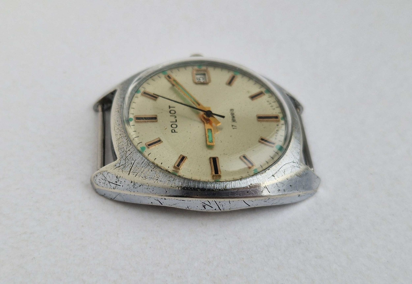 POLJOT Vintage Soviet mechanical mens watch. Working USSR
