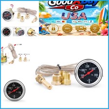 Water Temp Gauge 2 Inch 52mm 12v Mechanical 50-140c 130-280f Yellow Led