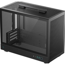 DeepCool CH160 PLUS Micro Tower PC Case, Black, Tempered Glass Side Panel