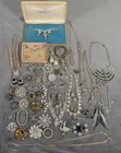 Lot of Vintage Costume Jewelry Rhinestone Brooches Earrings Pins Bracelet Chrty
