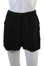 Saks Fifth Avenue Unisex Black Linen Cargo Shorts Size S
