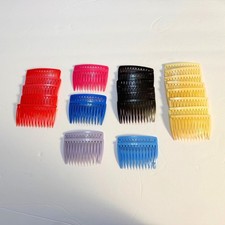 Vintage Lot of 27 Colorful Plastic Hair Side Comb 1980s 1990s