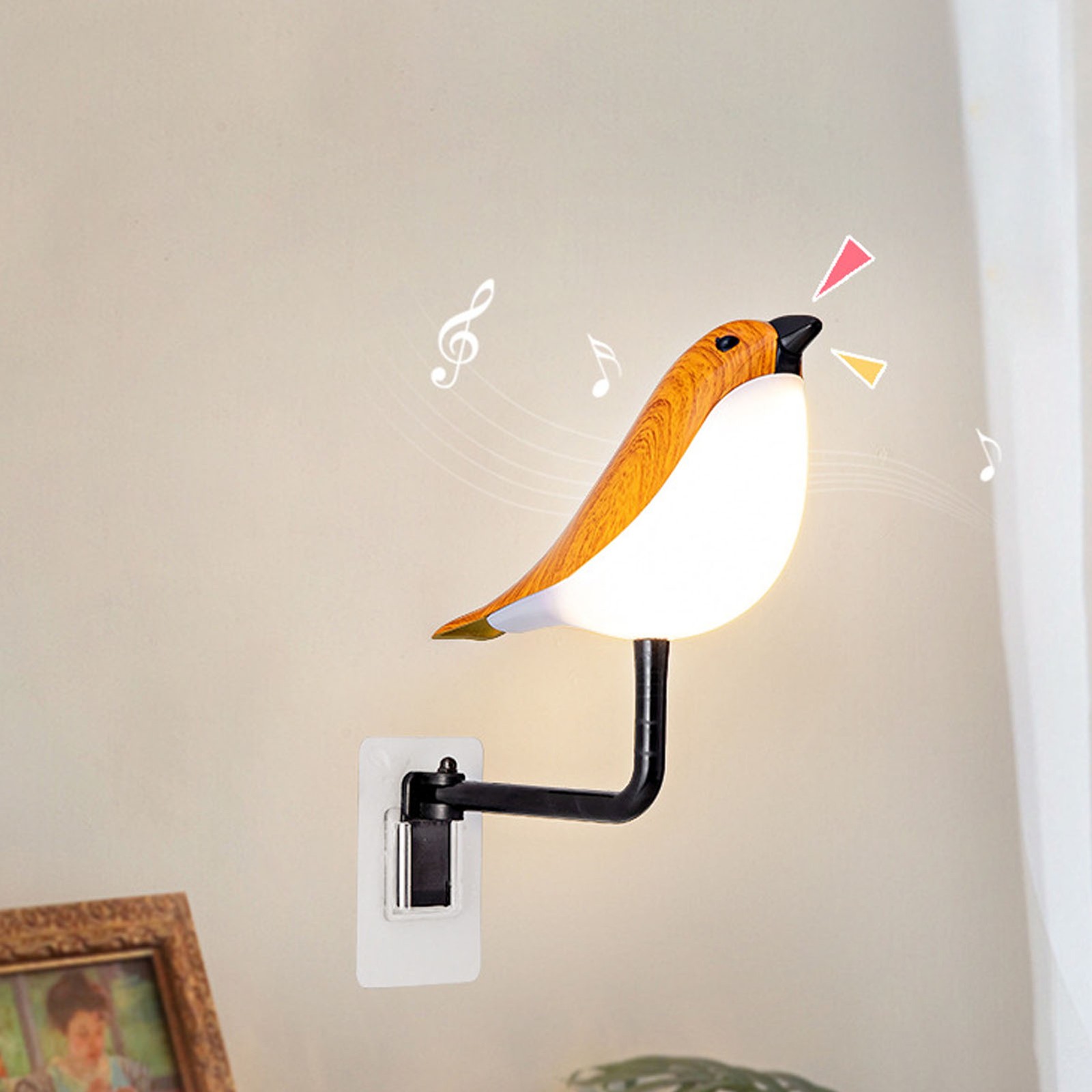 Bird Bedside Lamp Bird Desk Lamp Eye Friendly Stepless Dimming Timing Function.