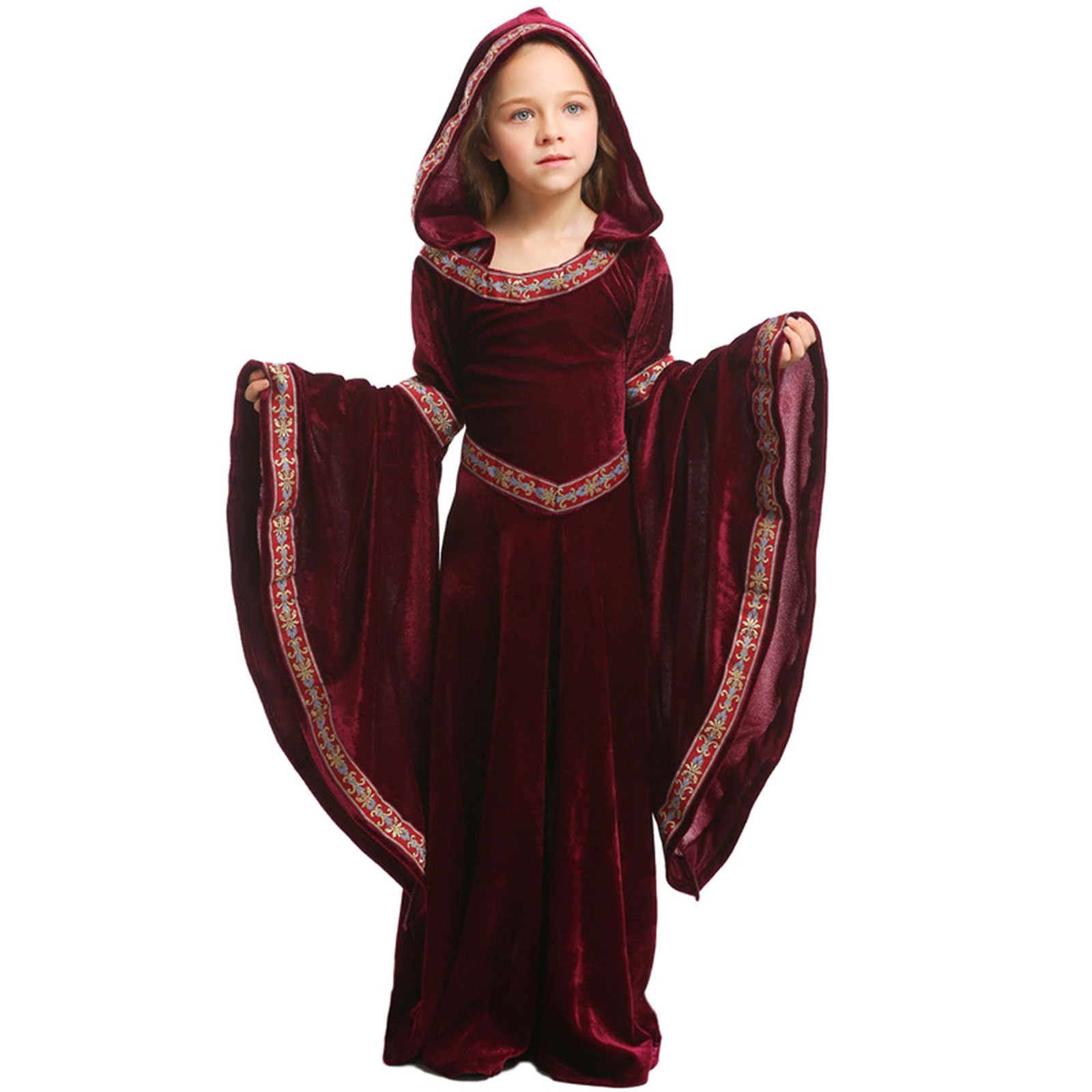 Costume médiéval enfant fille, cadeau d'anniversaire Renaissance taille 8-10 ans