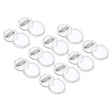 0.98inch Acrylic Button Pin Badge,10 Set Round Pin Blank Buttons Badges Kit