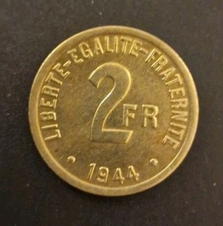 2 FRANCS FRANCE 1944 Lot 05a