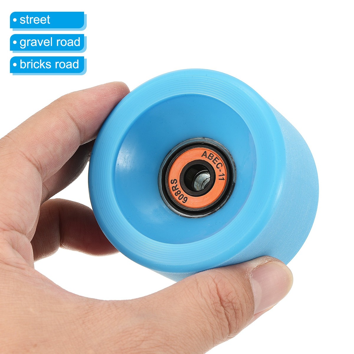4 Roues Longboard 65mm 78A Avec Roulements ABEC-11 - PU Givré