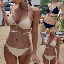 Sleek Women Mesh Swimwear for Beach with Separate Bikini Top and Bottom