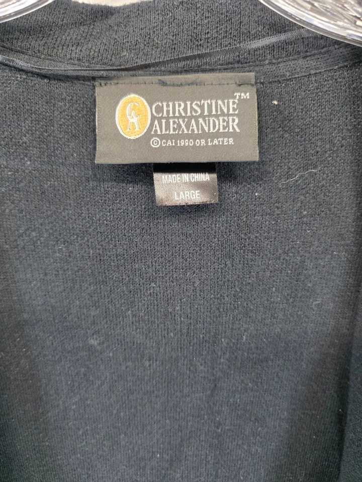 Cardigã Christine Alexander preto strass estilo fivela L - Imagem 2 de 4