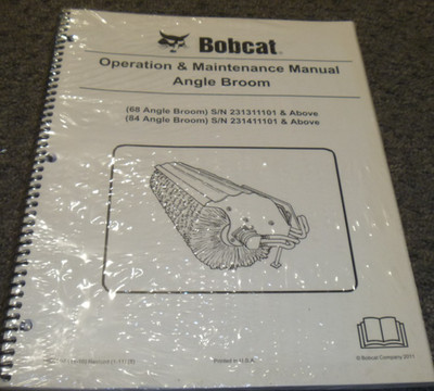 Bobcat 84 Angle Broom Owner Operator & Maintenance Manual SN 231411101-Up xo