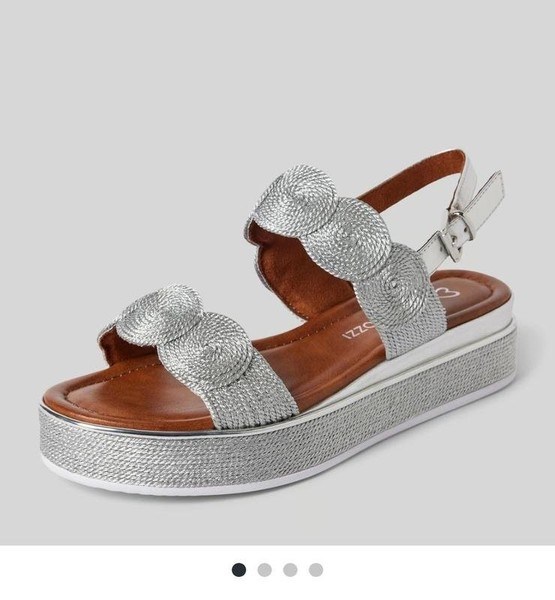 Women Marco Tozzi Heels Silver Synthetic Leather