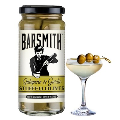 Jalapeño & Garlic Stuffed Olives - Cocktail Garnish w/ Balanced Heat & Flavor...