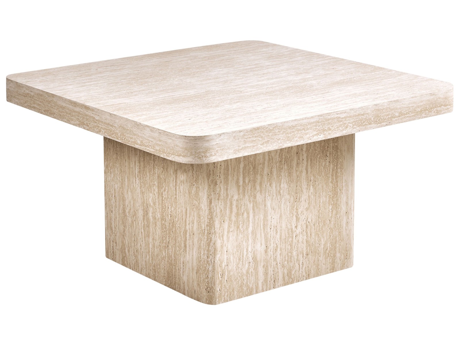 Tavolino da caffè Piano in MDF impiallacciato Base in pietra Design moderno 80 x