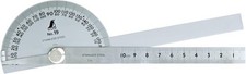 SHINWA Protractor Stainless 2 poles Mini Silver 62490 No.19 JPN