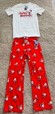 Snoopy Peanuts Pajama Christmas Set A Size Adult Small Pants and Top NWT Gift