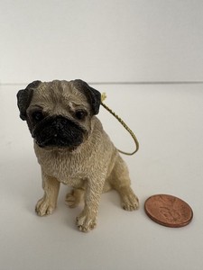 Pug Dog Resin Ornament Sitting Dog 