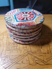 Coasters Set Of 6 Round Geometric Design  Wood Coasters — photo 5