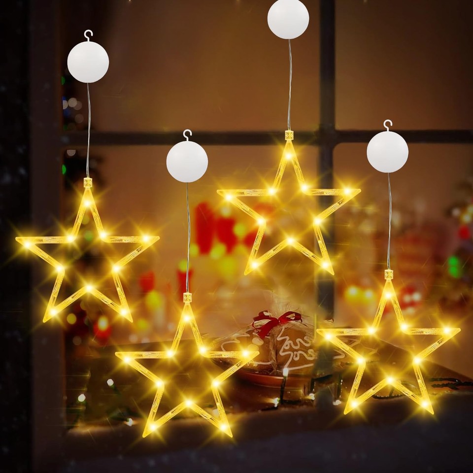 Catena Luminosa A Stelle Con 138 LED E Telecomando - Tenda Luci USB Impermeabile IP42, 8 Modalità, 12 Stelle, Decorazione Per Interni Ed Esterni, Natale, Feste, Giardino