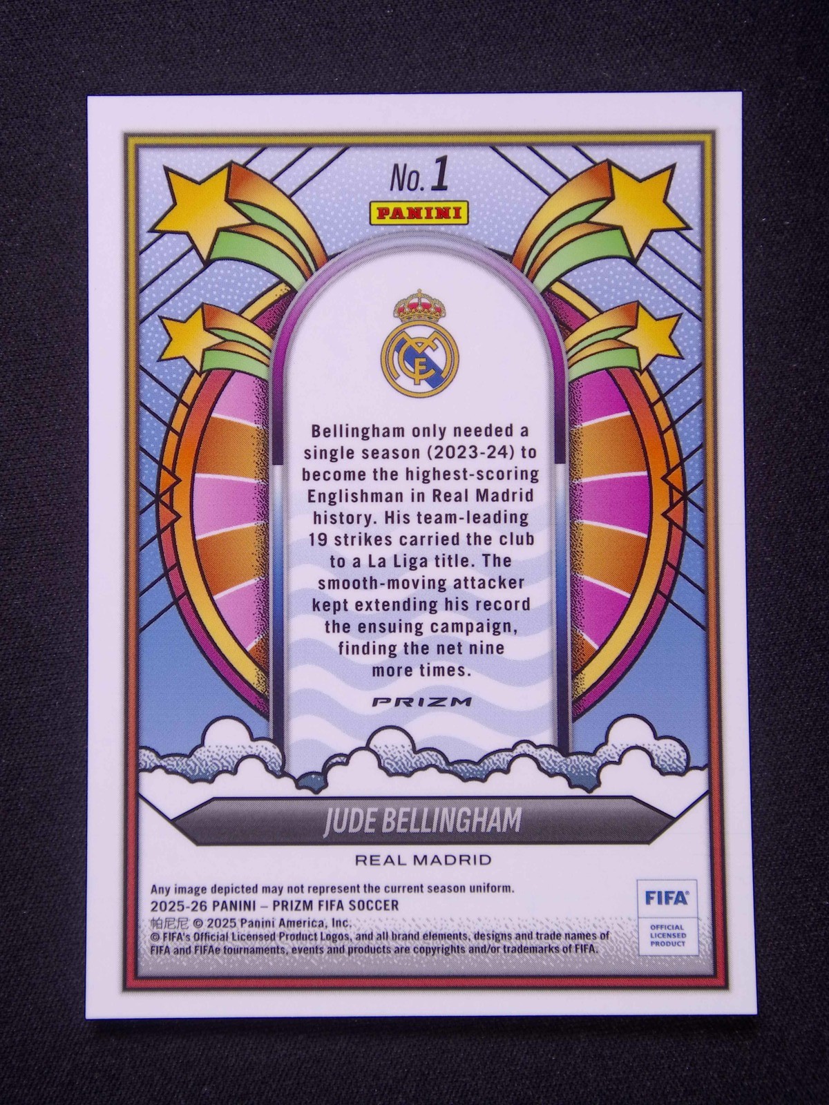 2025-26 Panini Prizm FIFA Jude Bellingham #1 Groovy Case Hit SSP view 2