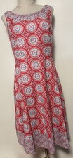 Talbots Geometric Medallion Dress S Pink Blue Coastal Resort Summer Sirens Sz 4