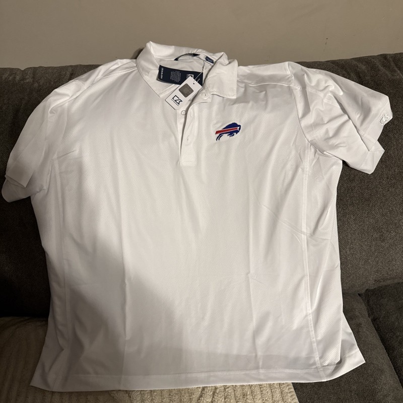 Men’s Buffalo Bills White Polo Shirt New Xxxl