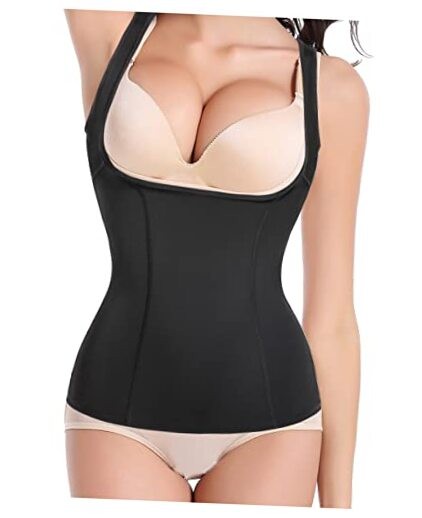 Women's Large Black Tummy Control Waist Cincher Compression Vest