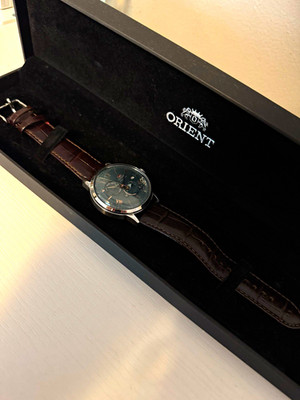 Orient Bambino 9 Sun & Moon Automatic Men's Green. W/ Box