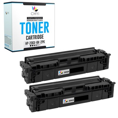 CMYi 2-Pack Replacement 206X Black Toner for HP Color LaserJet Pro MFP M282nw
