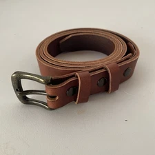 WILL LEATHER GOODS womens Size Sm. Brown Genuine Leather Skinny Belt solid 60386