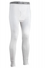 Indera Cotton Rib Knit Thermal White Pants - Men L