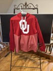 Mens Fanatics Red Crimson Oklahoma Sooners Fleece Pullover Hoodie Long Sleeve L — photo 1