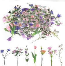 80 Pieces Natural Flower Stickers for Scrapbooking, Self-Adhesive Scrapbooking S