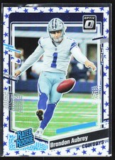Brandon Aubrey 2023 Donruss Optic Stars Prizm RC #226 Dallas Cowboys Rookie Card. rookie card picture