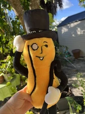 Vintage Mr. Peanut Style Plush Doll – 18” Top Hat & Cane – Mascot Toy”