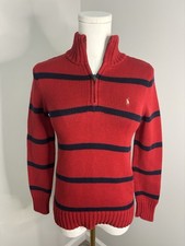 Boys Quarter Zip Stripe Ralph Lauren Polo Sweater Size Small