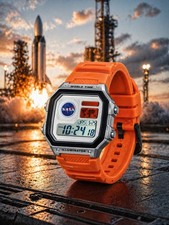 Casio AE1200 Mod NASA Artemis Orange, Custom Watch, 2x Straps Inc Stainless