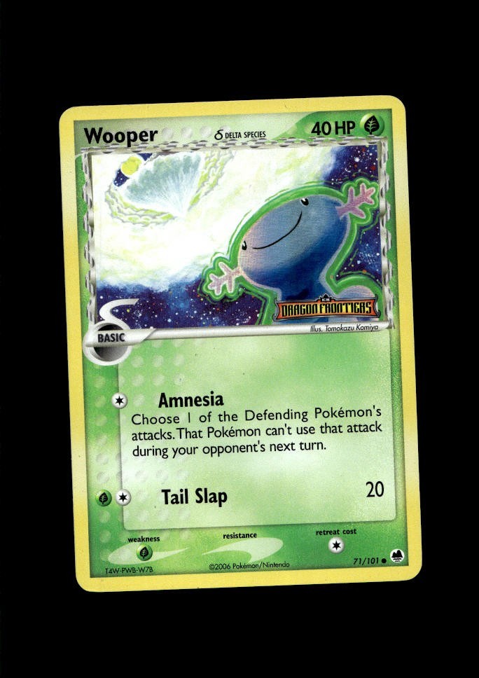 Pokemon TCG: Wooper - 71/101 Dragon Frontiers Stamped Reverse Holo - Komiya - LP