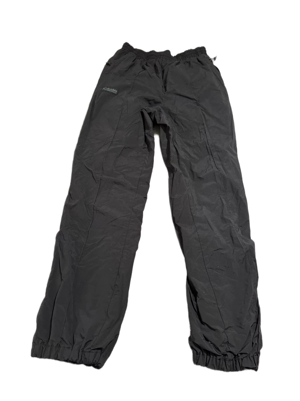 Columbia Ski Snow Pants Men Black Logo Waterproof Hiking Ankle Zip Elastic Waist